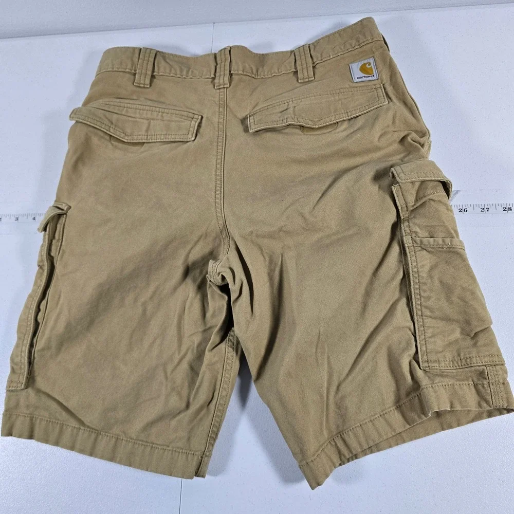 Carhartt Mens Rugged Flex Relaxed‎ Fit Canvas Cargo Work Short Tan BS3542-M 32